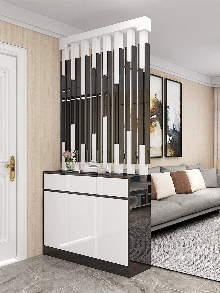 烤漆玄关柜客厅隔断柜进门鞋柜多功能门厅柜简约现代镂空隔断屏风
