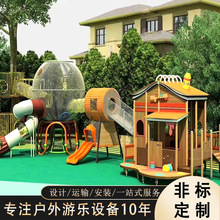 大型户外游乐设备木质不锈钢滑梯非标公园景区幼儿园娱乐设施厂家