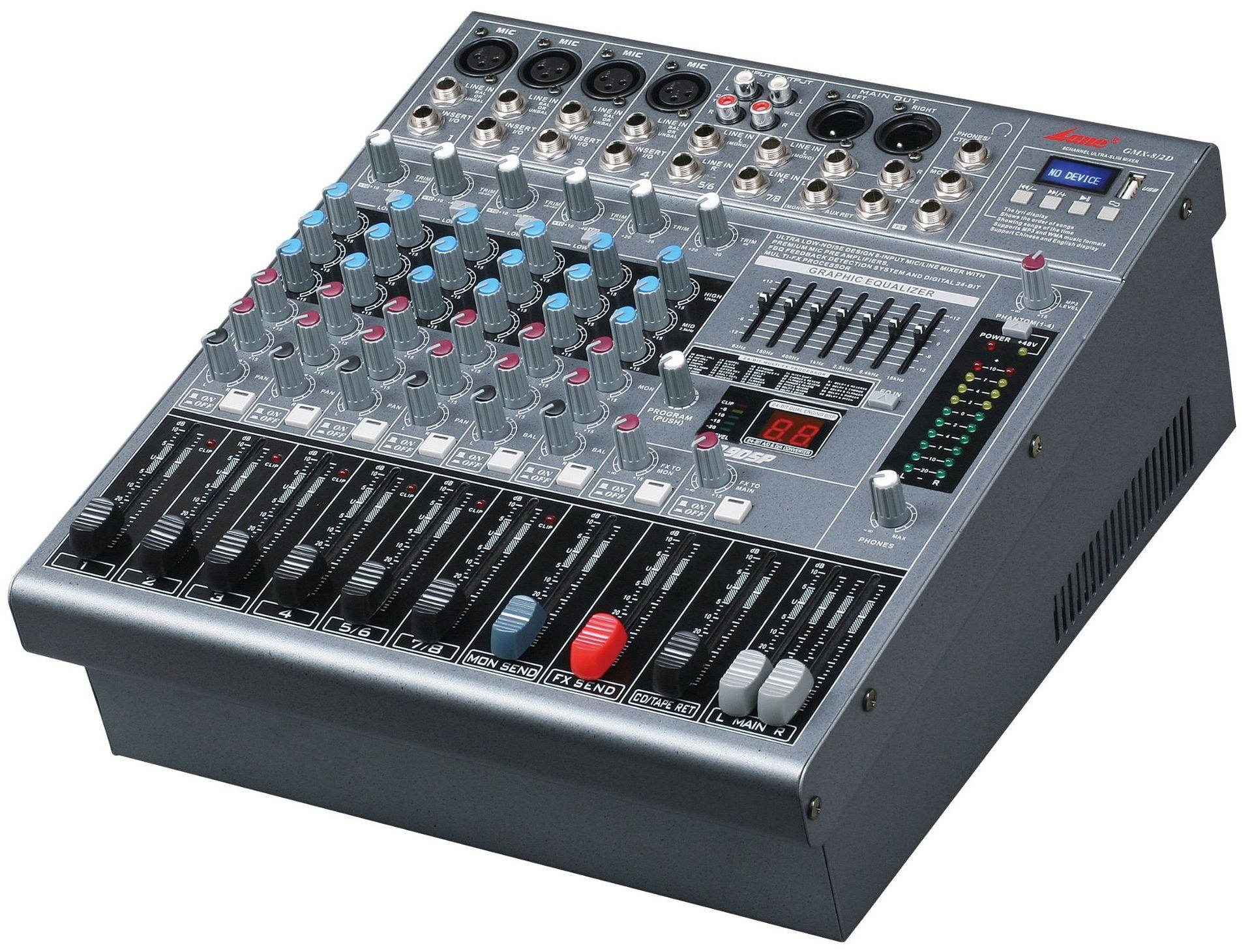 lane莱茵8路功放调音台一体机gmx-8/2d 适用舞台会议婚庆