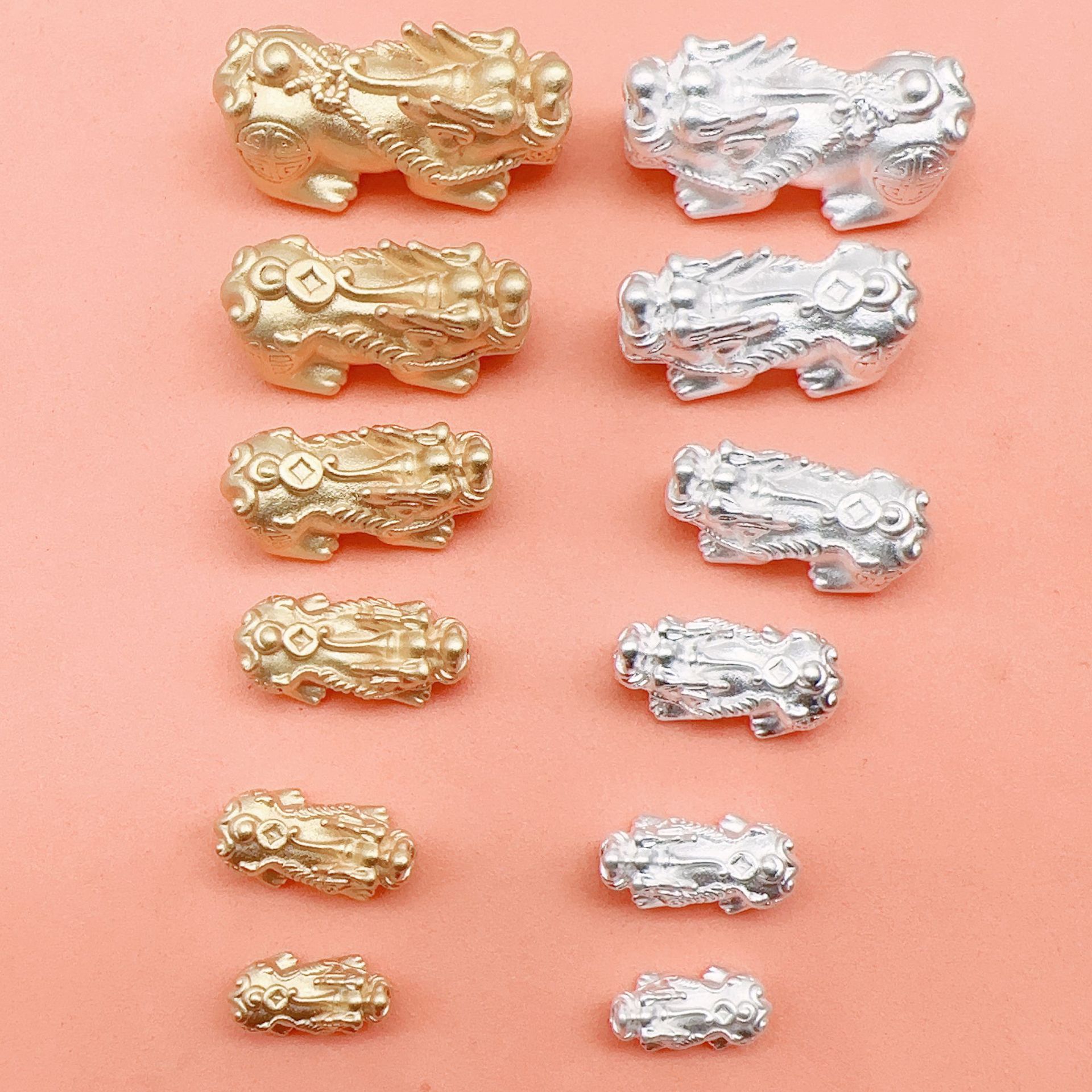 足银纯银999貔貅手链配件定 镀金金克重网络热款硬金尺寸大小号