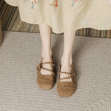 真皮绝美小凉鞋女款2024新款夏季包头半拖鞋外穿法式复古花朵单鞋