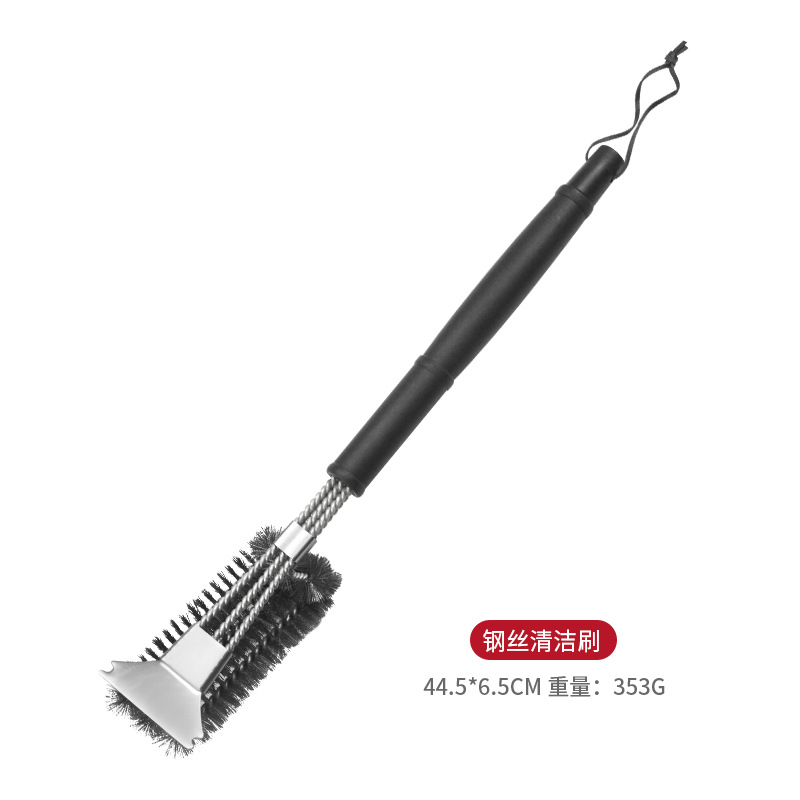 Cross-Border Stainless Steel Cleaning Brush Kitchen Cleaning Tools Pot Bottom Decontamination Wire Brush Oven Barbecue Wire Steel Wire Brush