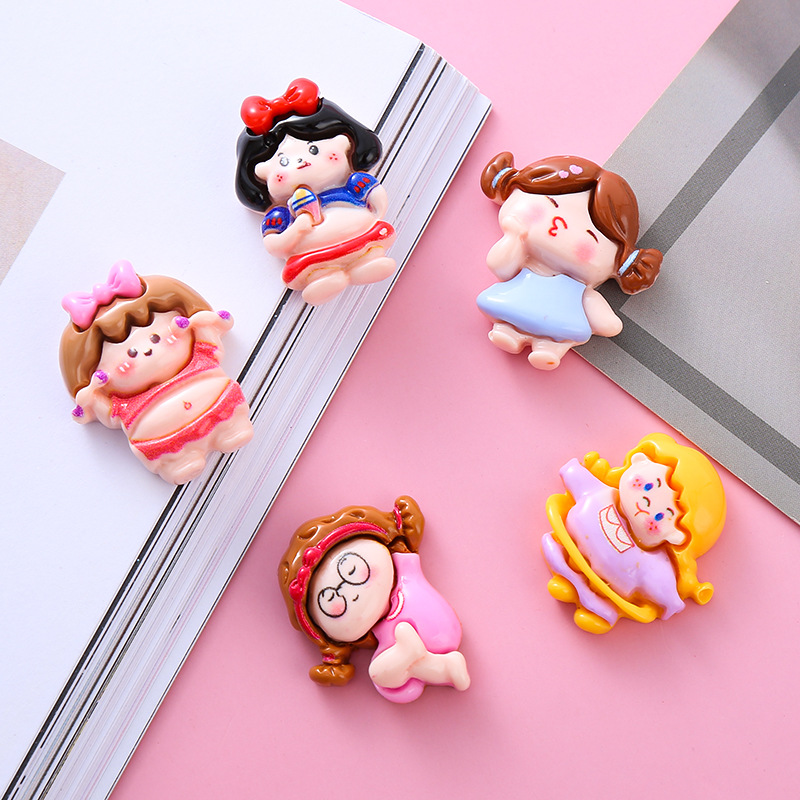 Cute Cartoon Chubby Girl Resin Accessories Cream Glue DIY Ornament Phone Case Hair Clips Hair Accessories Small Accessories