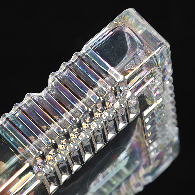 Wholesale Home Crystal Glass Ashtray Small Exquisite Square Ashtrays Light Luxury Living Room Creative Hotel Ashtray