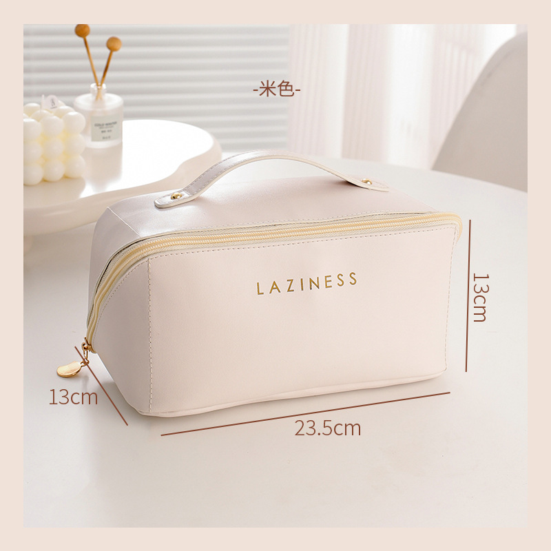 Korean Style Cosmetic Bag Large Capacity Women's Ins New Portable Travel Toiletry Bag Pu High-Grade Cosmetics Storage Bag