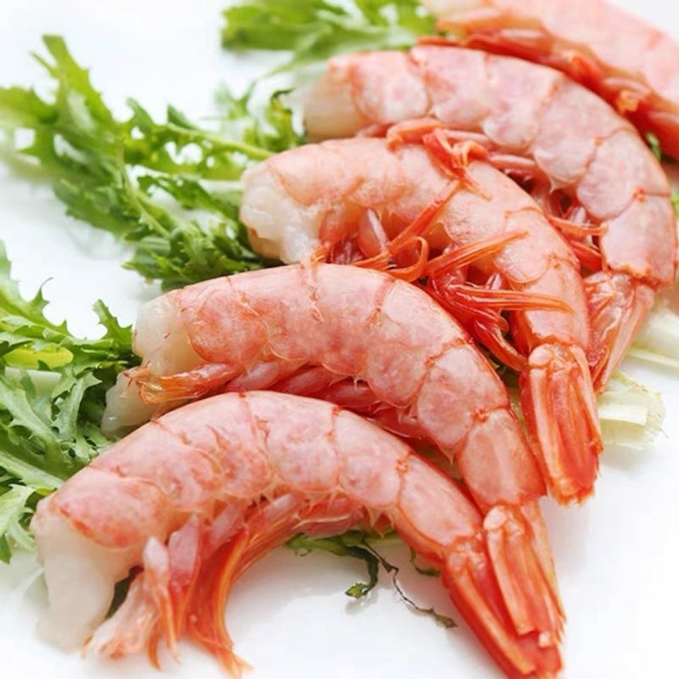 去头去尾大红虾鲜冻红尾虾有冰每包5斤
