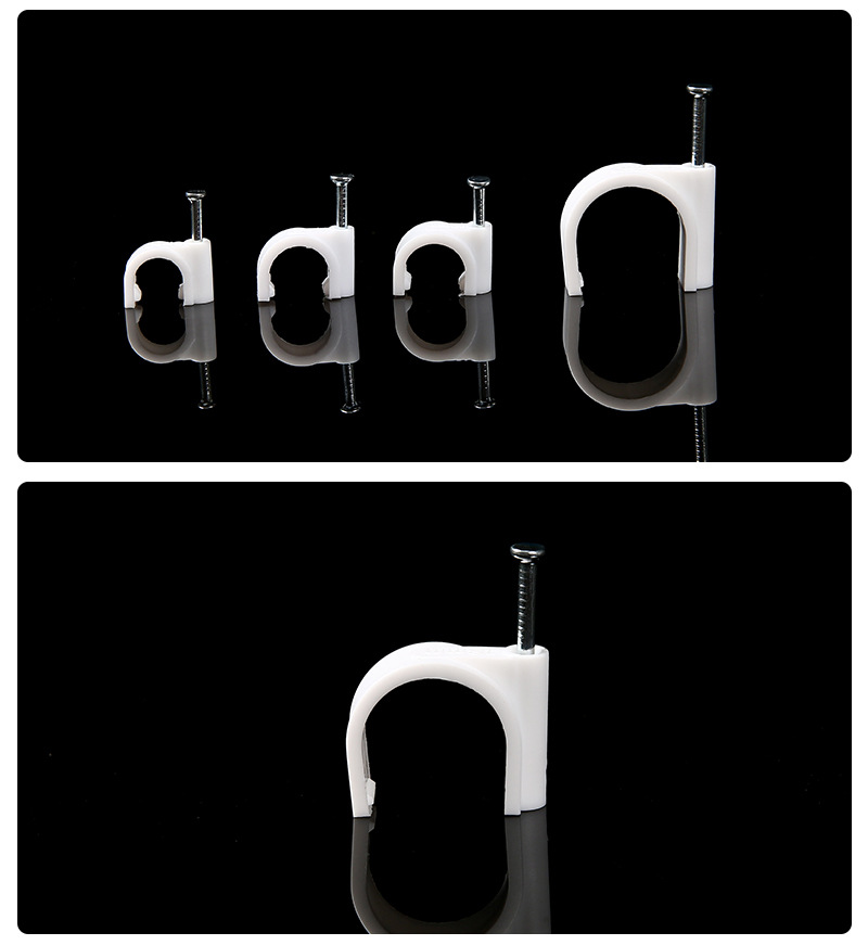 r型塑料线卡塑料钢钉电线扣宽带电话网线固定钢钉线卡电缆网线扣