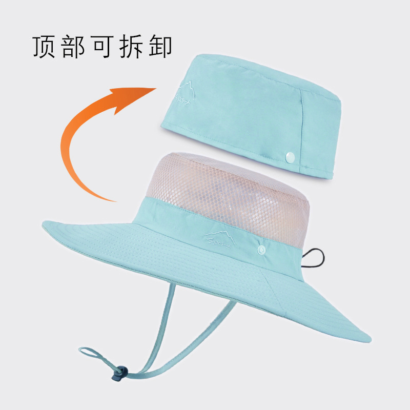 9214 Sun Protection Hat Men's Sunhat Face-Covering Hat Female Big Brim Fisherman Hat Summer Outdoor Double Top Fishing Hat