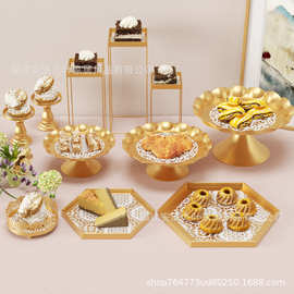 跨境蛋糕架组合欧式派对婚礼果盘甜品台摆件展示架蛋糕托盘高脚架