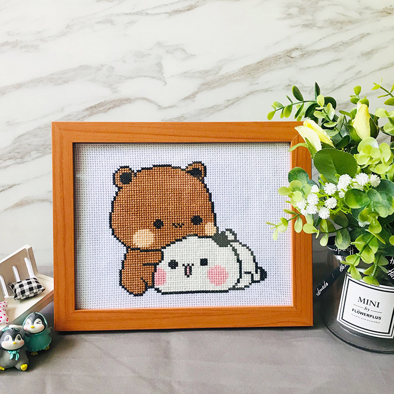 十字绣2021新款小幅情侣可爱熊简单卧室送男朋友初学者自己绣