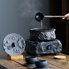 批发火山石煮茶器陶瓷煮茶壶电陶茶炉烧水白茶普洱套装陶壶复古煮