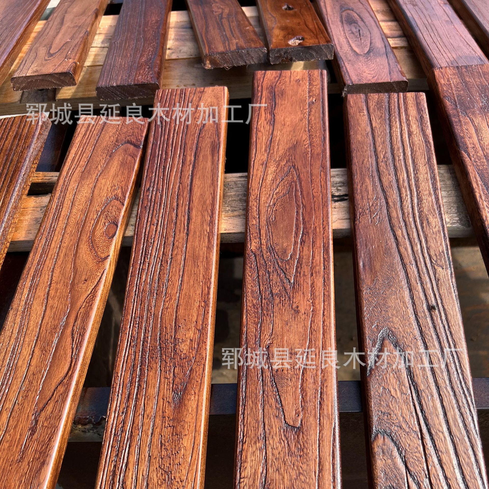 喷漆超市商场货架板材复古纹理时尚仿古装修木板材实木板榆木板