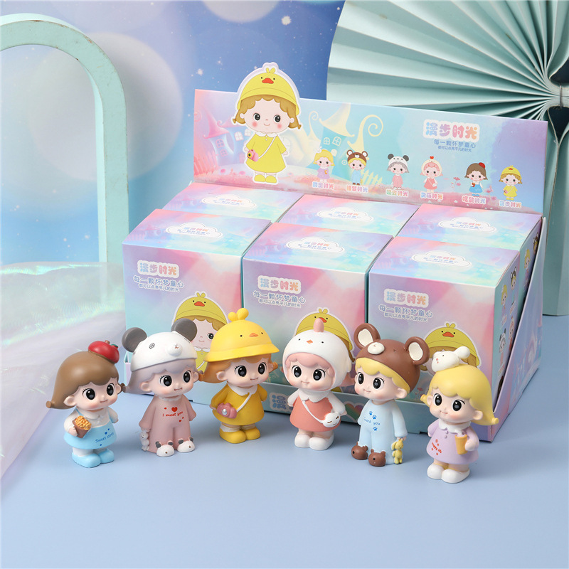 Manufacturers wholesale blind box handwork walking time doll car resin crafts tabletop decoration gifts 588 Application Scenario