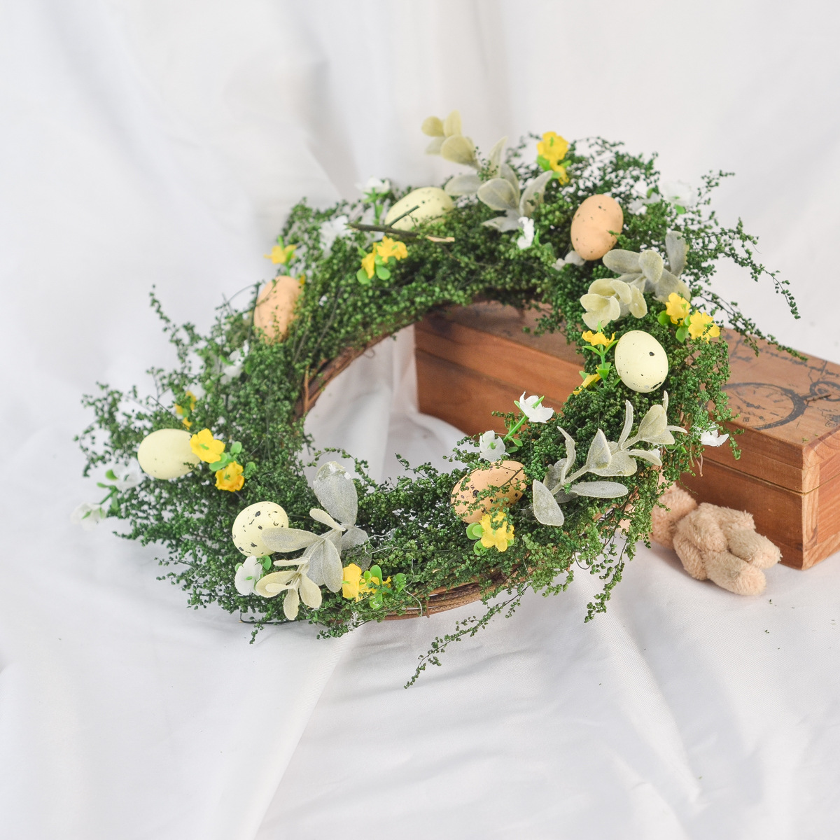 亚马逊跨境新品复活节花环兔子彩蛋花环庭院装饰派对壁挂场景布置