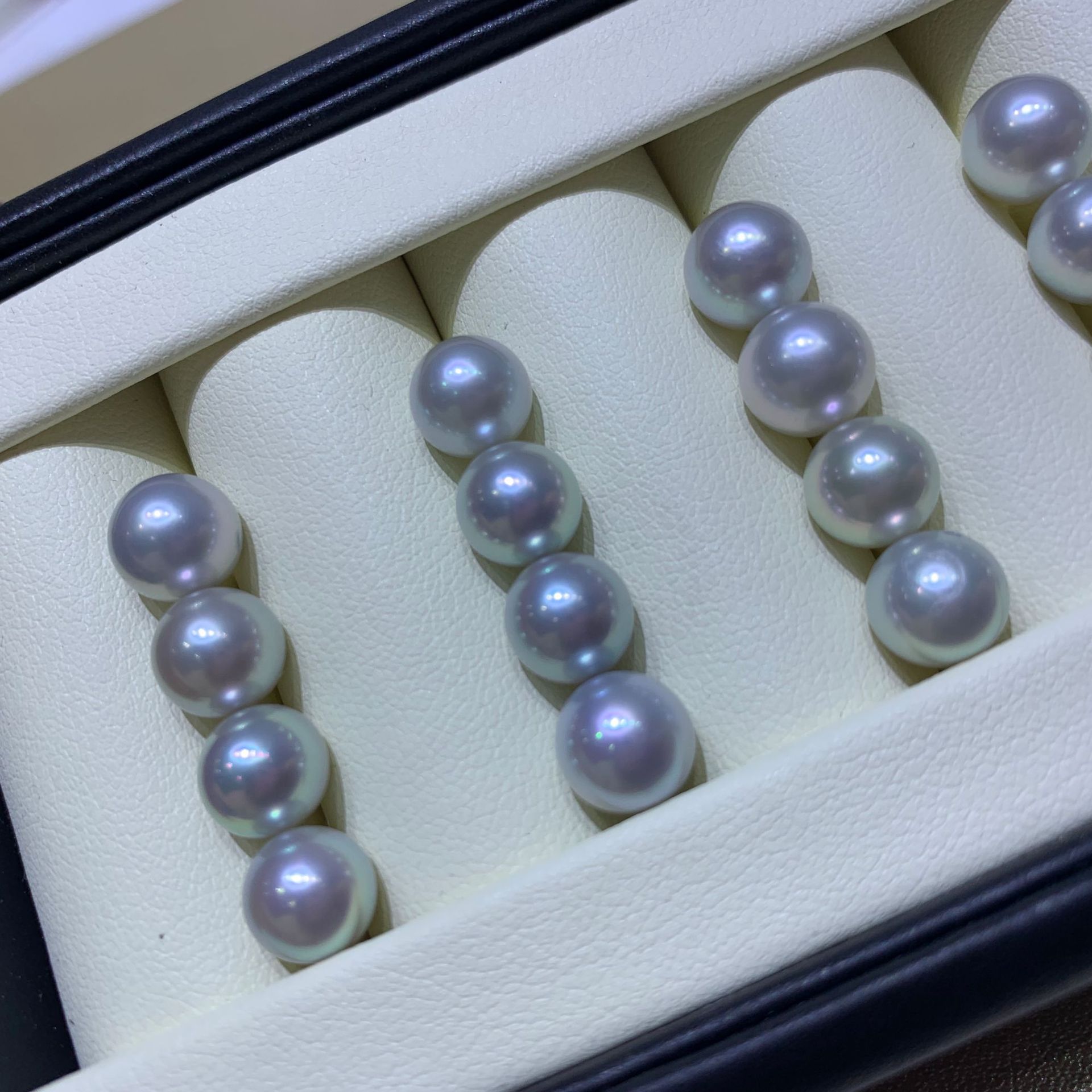 日本真多麻akoya海水珍珠8-9mm正圆强光微微瑕裸珠散珠颗粒diy