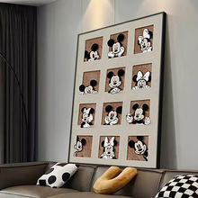 米奇客厅装饰画现代简约米老鼠沙发背景墙挂画卡通落地画玄关壁画