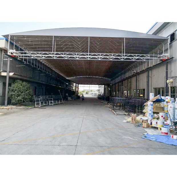 推拉式遮阳大雨棚菜市场棚可定制多色电动伸缩遥控智能推拉雨棚