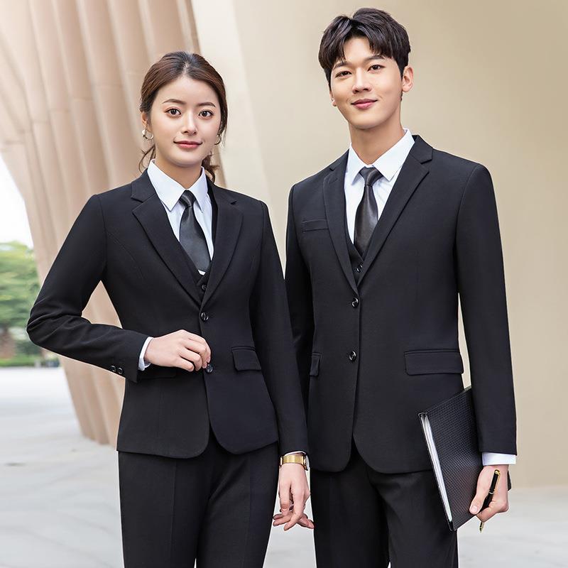 男士西服套装学生毕业服物业保安职业西装女式白领公务员正装套装
