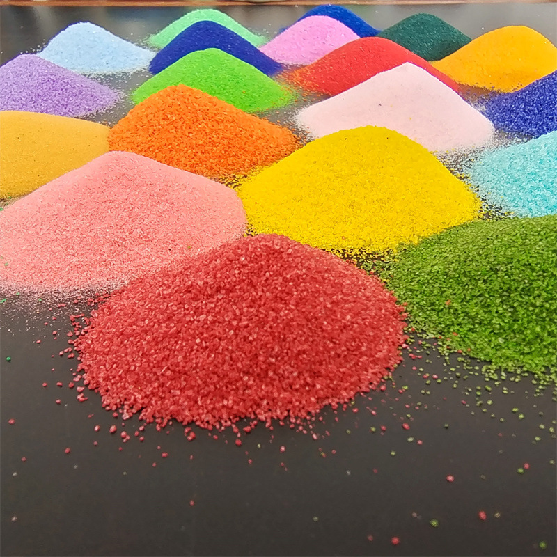 人造沙滩粉色沙子 染色砂环氧地坪40目 烧结彩沙儿童彩砂现货供应