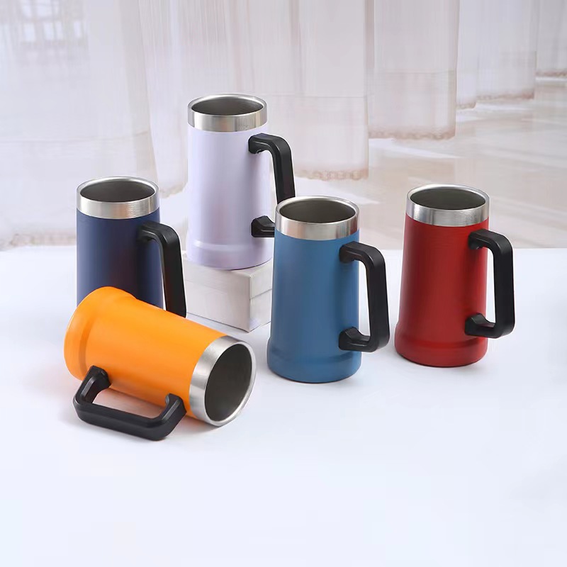 European and American New Beer Steins 304 Stainless Steel Thermos Cup with Bottle Opener Brazil Large Capacity Office Water Cup