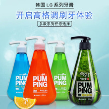 韩国进口按压牙膏倍瑞傲派缤pumping成人牙膏正品支持开票