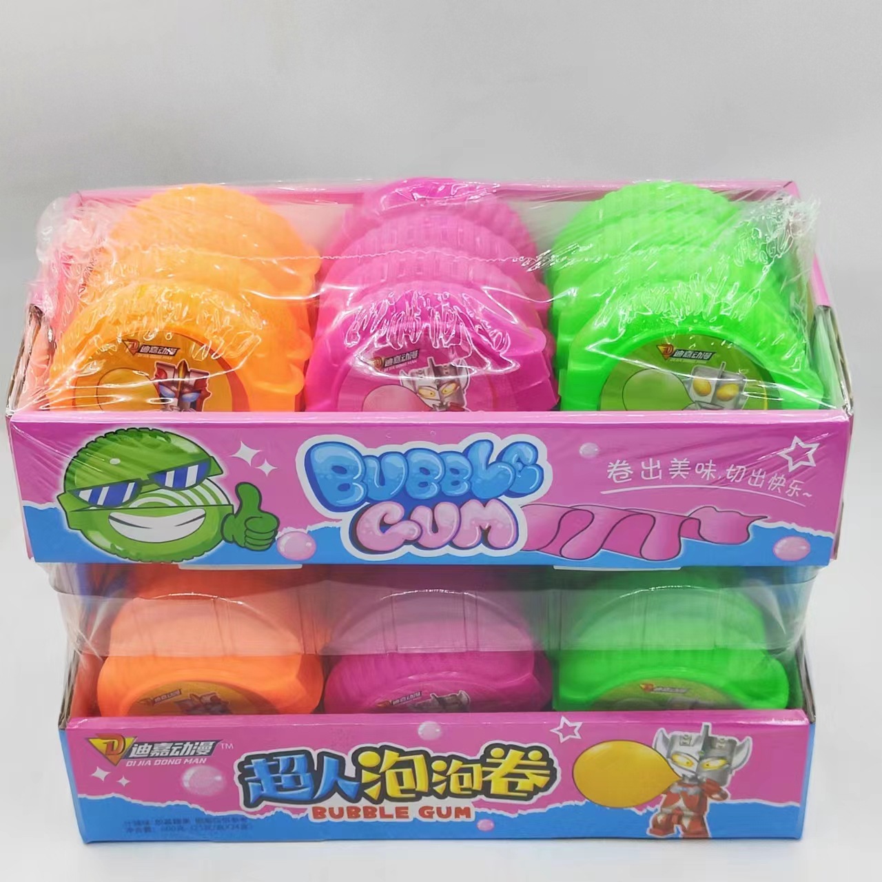 迪迦动漫超人泡泡糖卷切切乐吹泡泡怀旧糖果24个/盒
