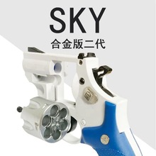 TB500天空法警升级全合金属SKY主体双动左轮连发模型抛壳玩具二代