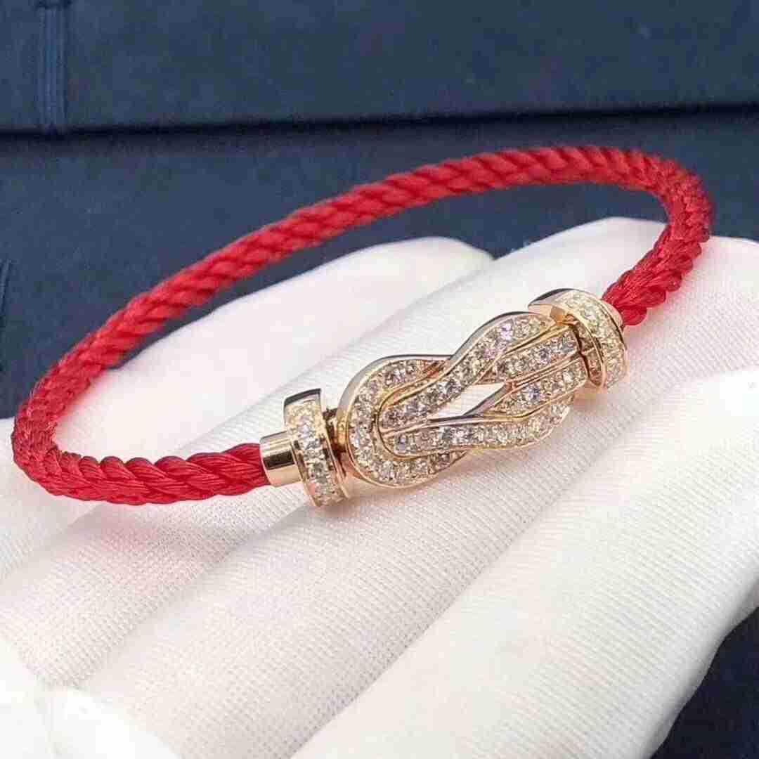 fred费雷德手链马蹄扣手链幸运编织红绳8字扣情侣手绳yi转运红绳