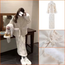 新中式国风棉袄加厚保暖棉服外套女大衣半裙时尚套装两件套 LY505