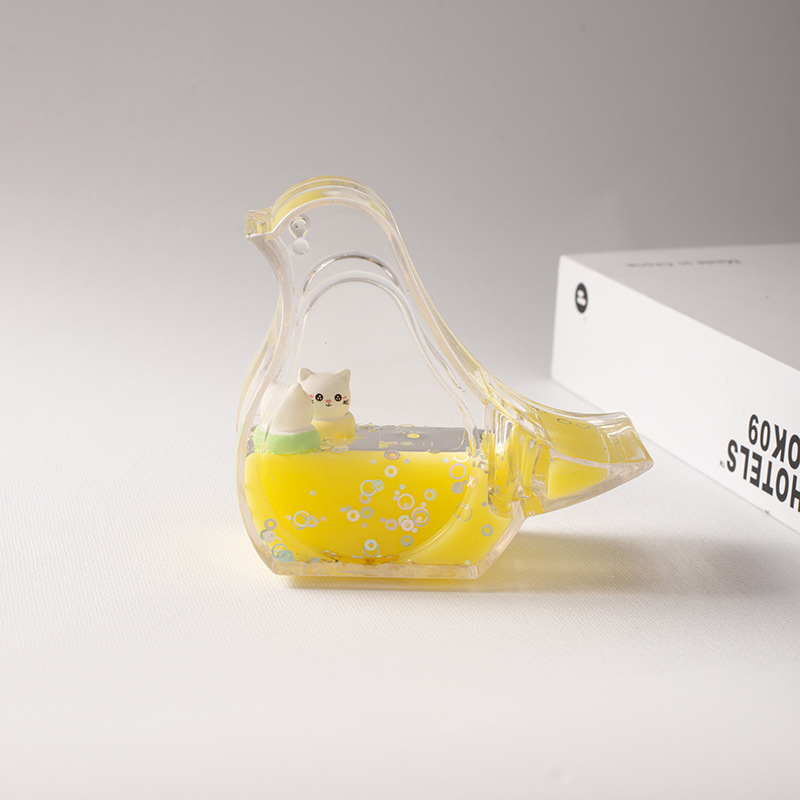 厂家直供 卡通小鸟油滴玩具工艺礼品物液体装饰摆件学生礼品