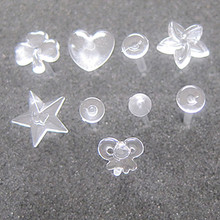 供应韩版饰品DIY透明塑料树脂耳针钉男女士珠桃心多款式