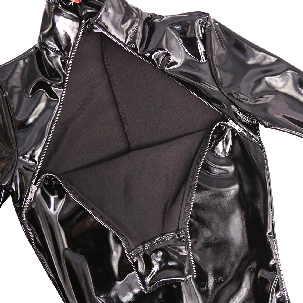 欧美性感亮面乳胶氨演出服连体紧身乳胶衣gq31女士全包塑身衣