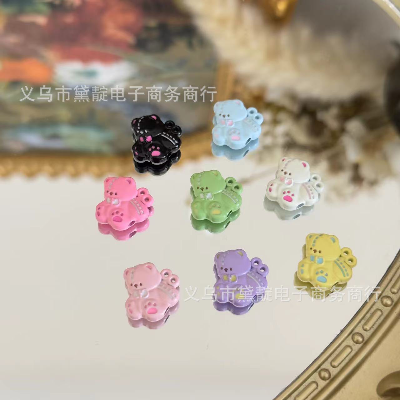 可爱布偶小熊串珠 diy卡通玩具熊饰品手机链手链项链配件散珠