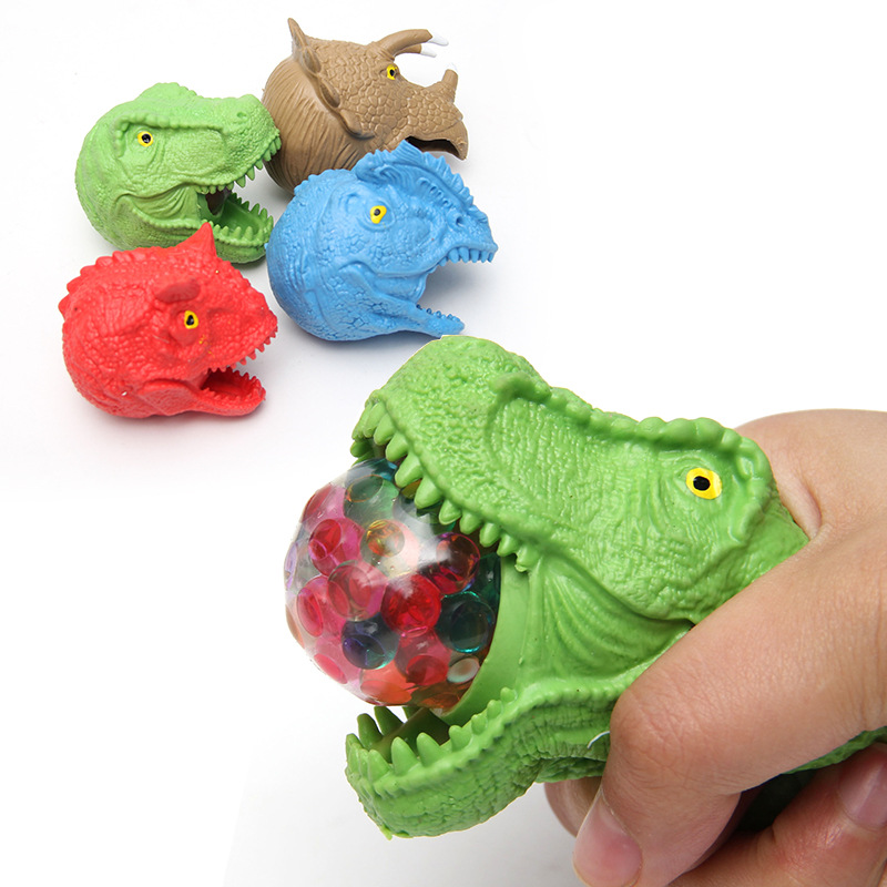 跨境减压恐龙头捏捏乐 tpr软胶发泄挤压球整蛊搞怪挤挤球玩具批发