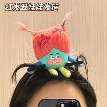 丑娃娃发箍小红书同款夹子毛绒卡通公仔多巴胺头箍法式蟹老板潮新