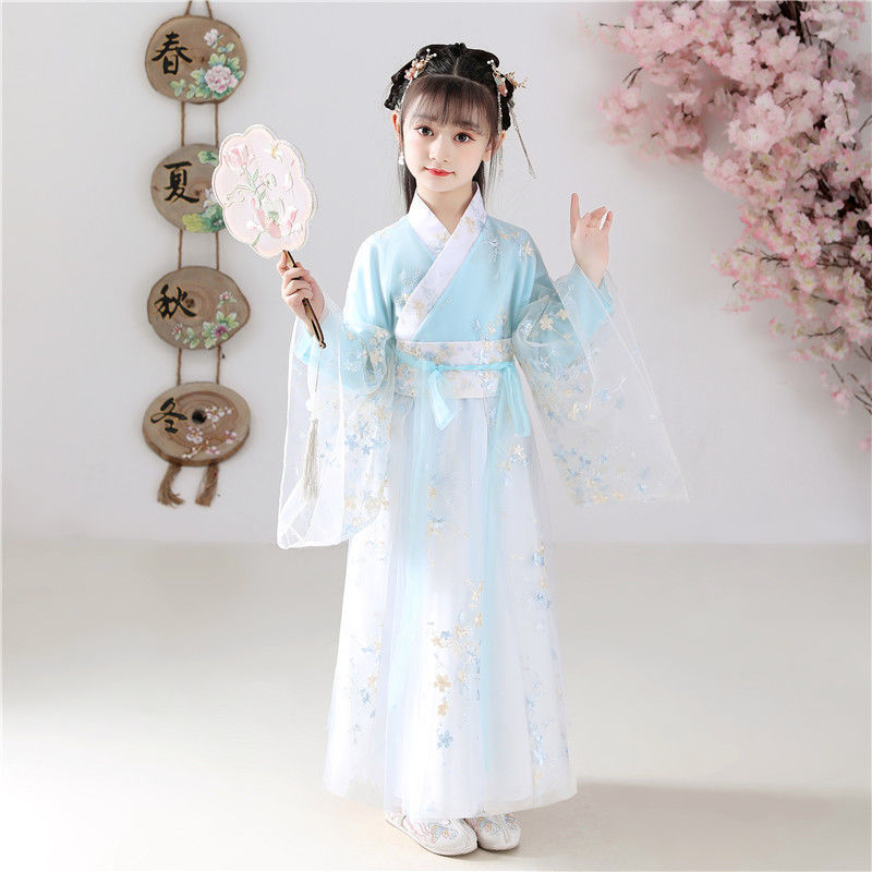 儿童古装汉服女童超仙襦裙中国风飘逸唐装小孩衣服古风夏四季服