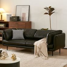 轻奢皮布艺沙发小户型直排北欧小客厅现代意式极简网红双三人沙发