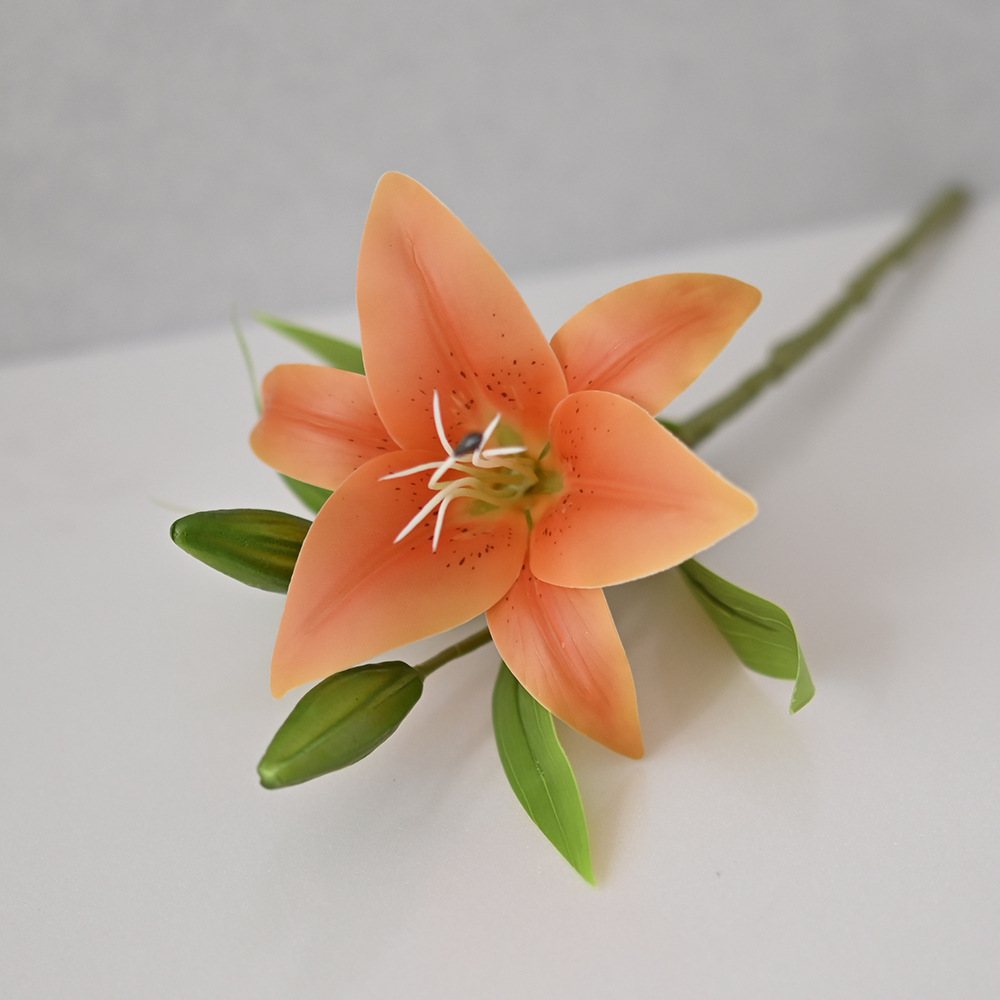 Cross-Border Hot Selling Simulation Lily Hand Feeling Artificial Flower Wedding Supplies Photography Props Home Decoration Artificial Flower