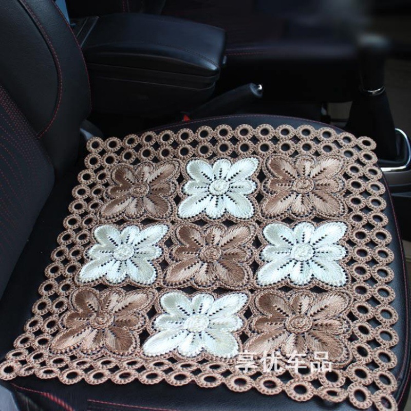 编织花夏季汽车坐垫单片凉垫冰丝花型坐垫四季办公椅餐椅厂家直销