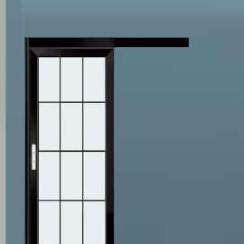 厨房单轨单扇吊趟门卫生间推拉门阳台隔断钛镁铝合金双层钢化玻璃