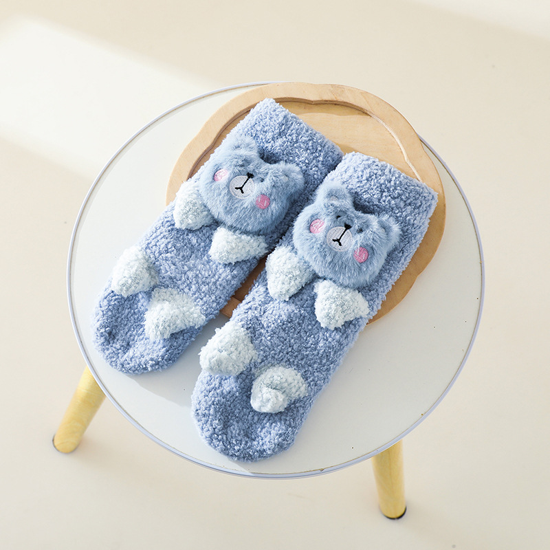 22 Autumn and Winter Fleece-Lined Thickened Baby Socks Long Newborn Class A Baby Non-Slip Home Children's Floor Socks