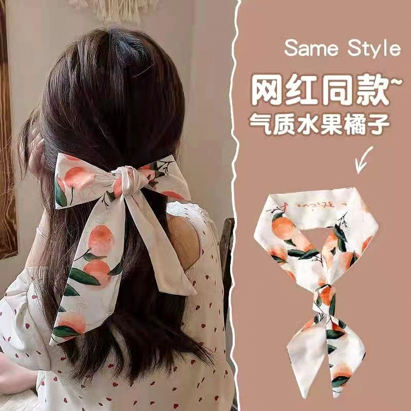 Silk Scarf Hair Band Women's Hair Tie New Summer Thin French Super Fairy Head Rope Ribbon Ribbon Adults and Children Headdress