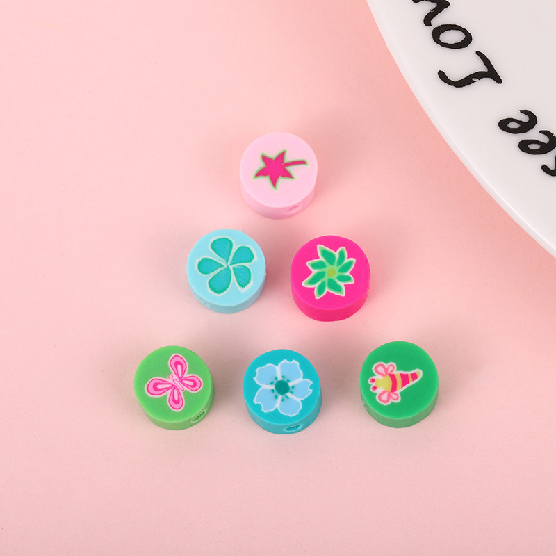 Children's Handmade Bead DIY Ornament Accessories Color Soft Ceramic Beads Soft Ceramic Pieces Factory Direct Supply