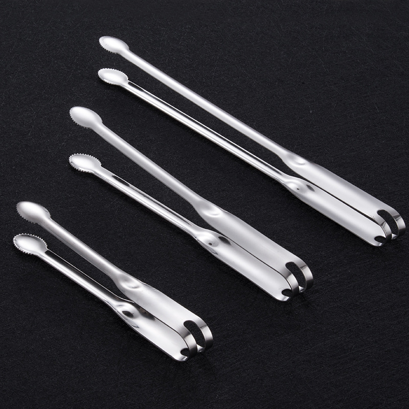 长柄不锈钢小夹子加长食物夹子冰块夹食品夹蛋糕夹香菜夹冰 3个装