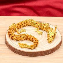 金色合金活动小龙爆款热销3D活体神龙摆件古董古玩生肖龙工艺品