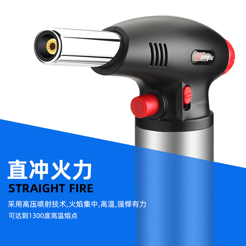 Hl8010 High-Fire Straight Blue Flame Cigar Flame Gun Welding Gun Barbecue Lighter Outdoor Moxibustion Igniter