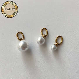 欧美跨境淡水珍珠吊坠简约轻奢百搭时尚项链吊坠女三颗装珍珠挂件