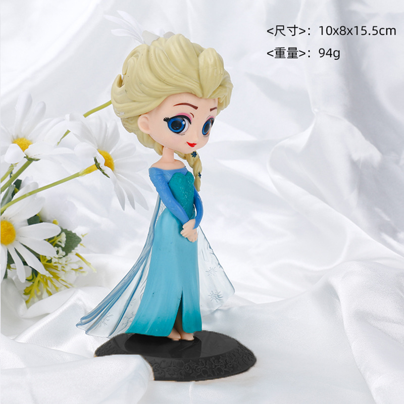 冰雪奇缘pvcq版大头艾莎 爱莎冰雪公主 动漫公仔手办模型蛋糕摆件