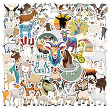 60张新款山羊小动物涂鸦贴纸儿童DIY手机行李箱跨境防水贴纸批发