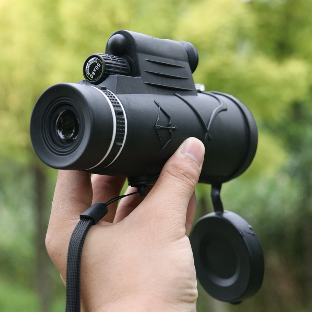 厂家批发50x60带灯单筒望远镜照明激光紫色灯微光夜视高清高倍